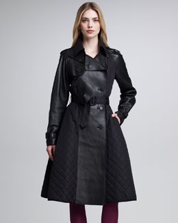 Jean Paul Gaultier Quilted Trench & Leather Princess Coat
